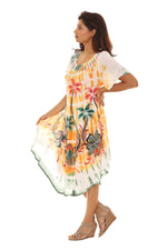 Palm Tree Print & Tie Dye Rayon Sundress - Shoreline Wear, Inc.