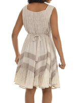 Tonal Embroidered Boho Dress With Lace - Shoreline Wear, Inc.