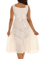 Leaf Tie-Detail Sleeveless Dress - Shoreline Wear, Inc.