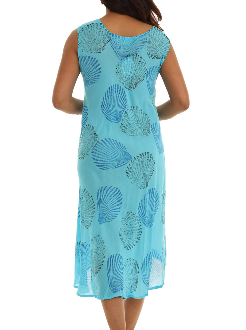 Summer Sea shell Print Sundress - Shoreline Wear, Inc.