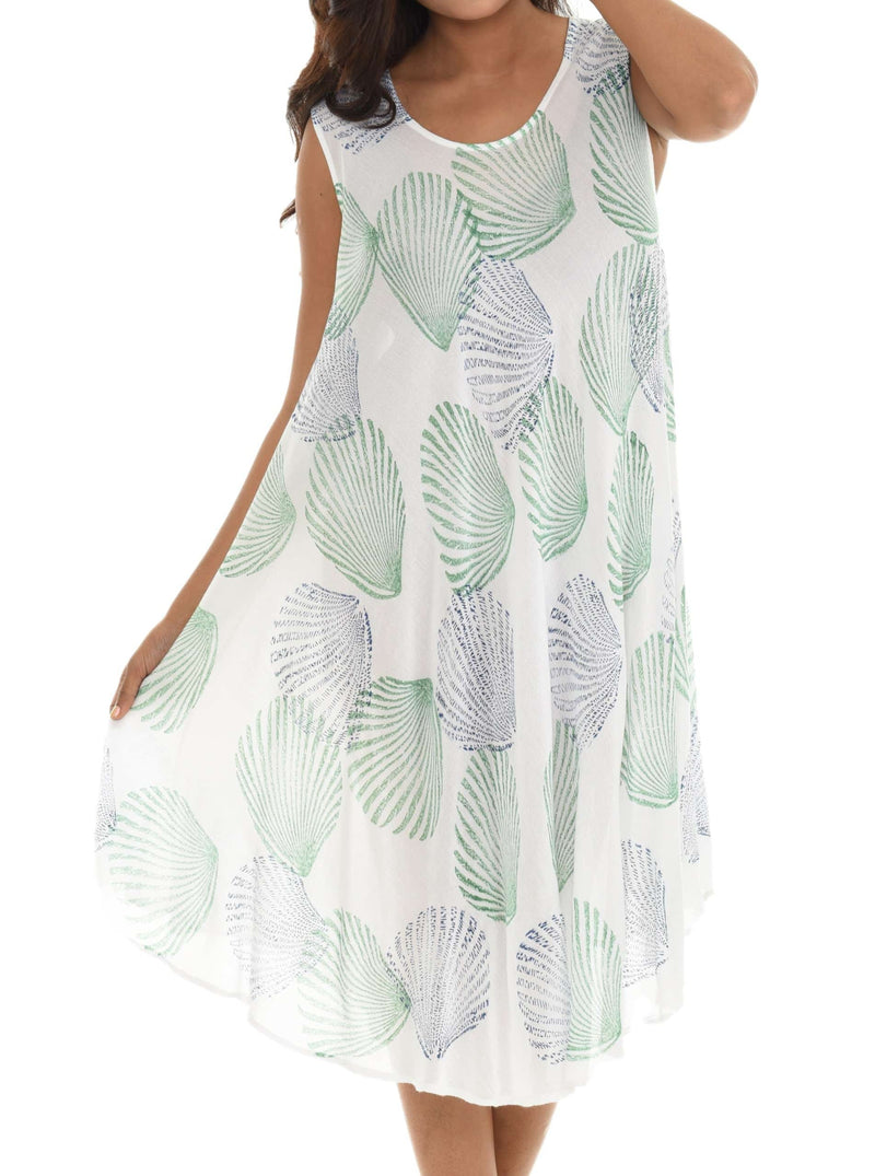 Summer Sea shell Print Sundress - Shoreline Wear, Inc.