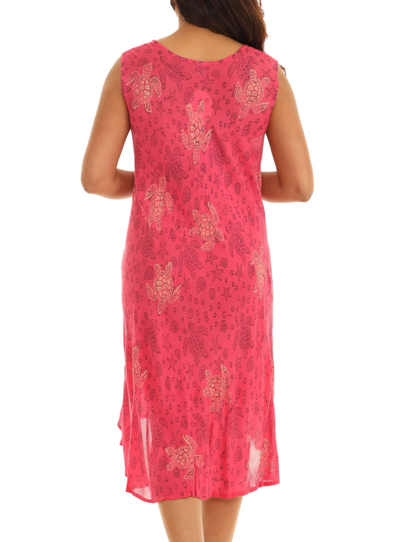 Vibrant Tropical Print Tank Dress - Shoreline Wear, Inc.