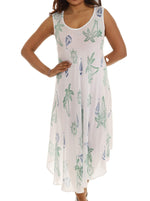 Palm Tree Tank Caftan Midi Dress - Shoreline Wear, Inc.