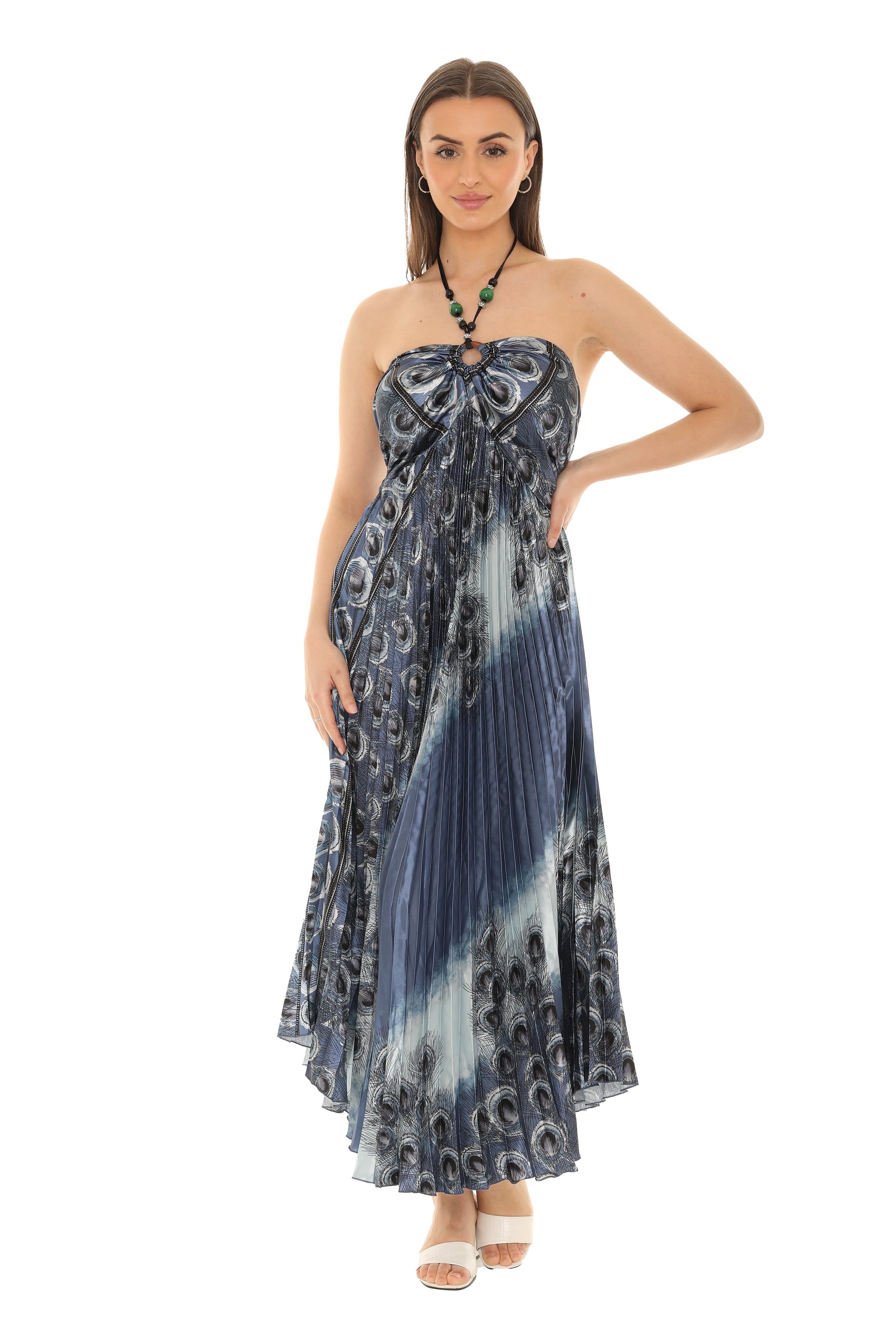 peacock halter dress Designer Beach Maxi Dress | Long Maxi Dress for Women