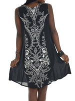 Black Abstract Floral Print Shift Dress - Shoreline Wear, Inc.
