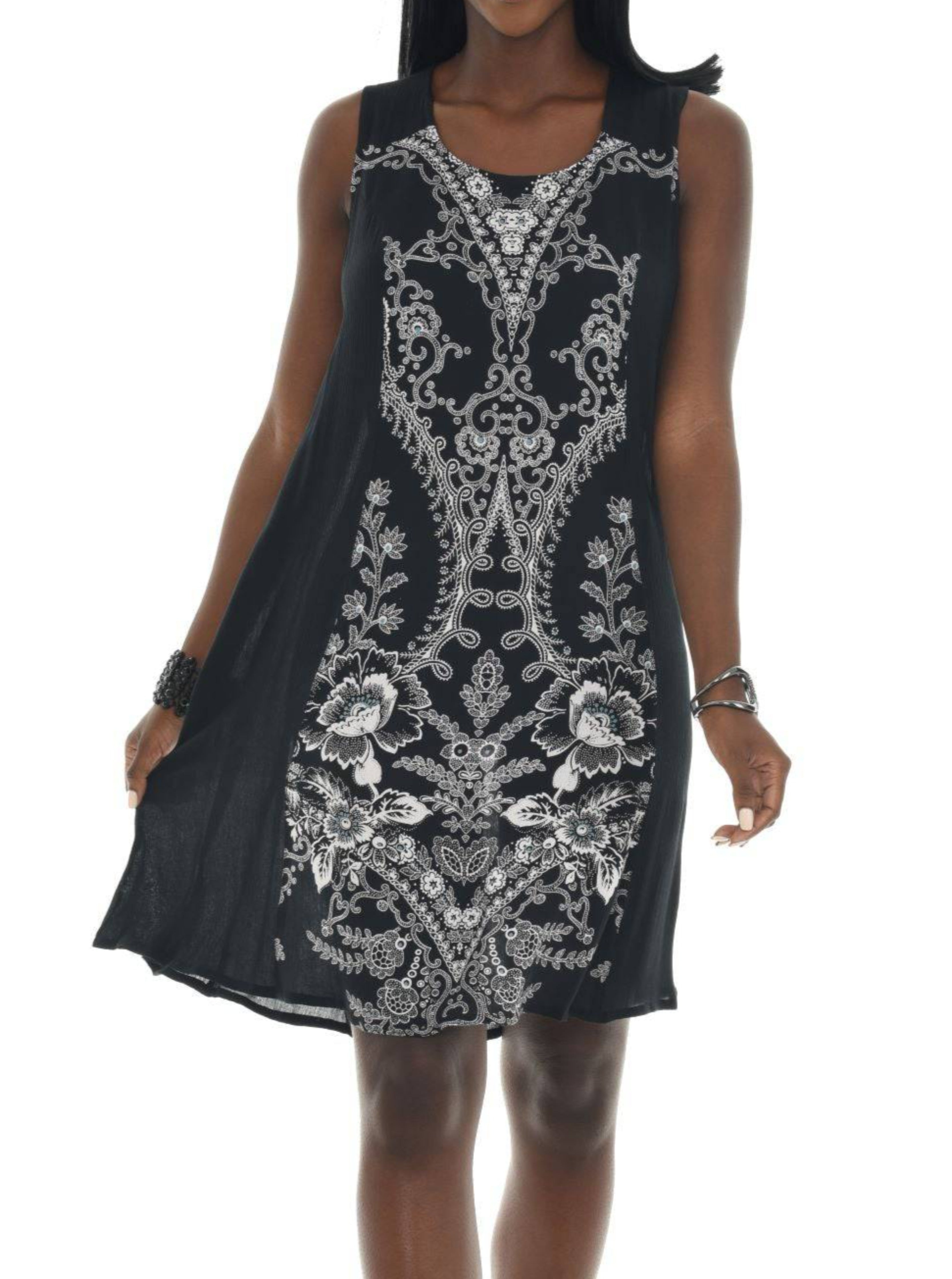 tassel beaded mini shift dress Sheer-Corset Short Party Dress with Beaded Fringe Black / 2 main image 1
