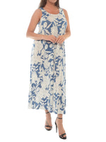 Floral Puff Print Sleeveless Maxi Dress - Shoreline Wear, Inc.