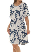 Floral Print Short-Sleeves Dress - Shoreline Wear, Inc.