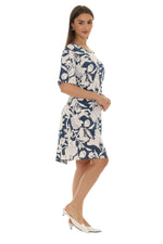 Floral Print Short-Sleeves Dress - Shoreline Wear, Inc.