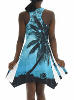 Sleeveless Palm Tree Print Short Dress - Shoreline Wear, Inc.