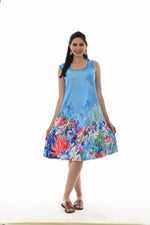 Sleeveless Aquatic Turtle Print Short Dress - Shoreline Wear, Inc.
