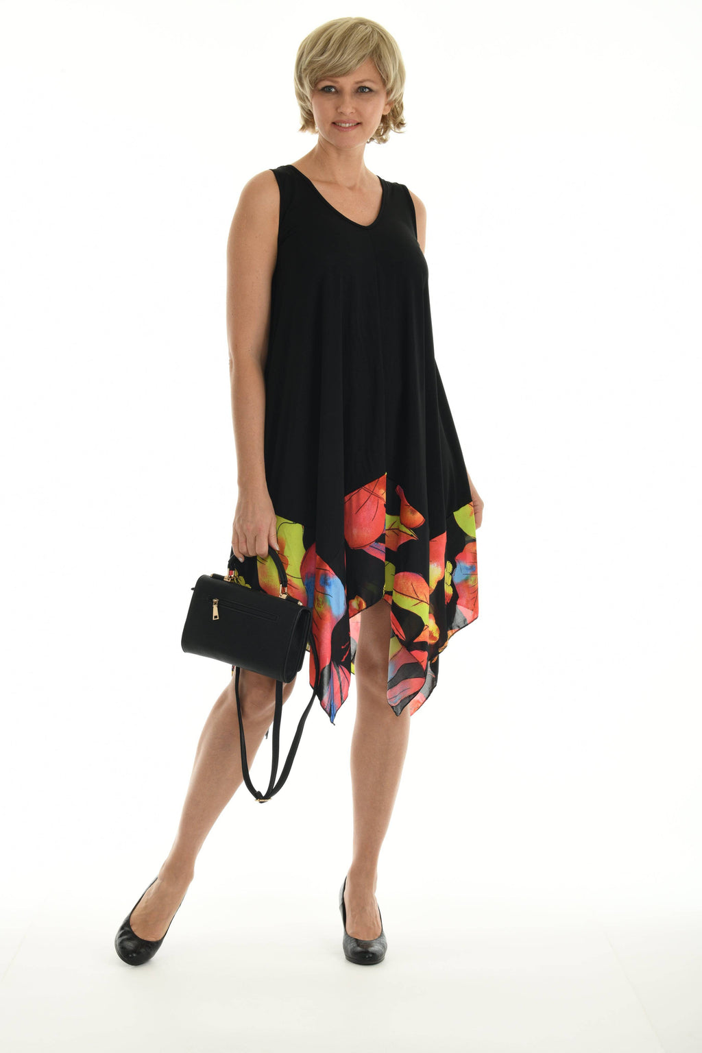 Black Leaves Midi Dress - Shoreline Wear, Inc.