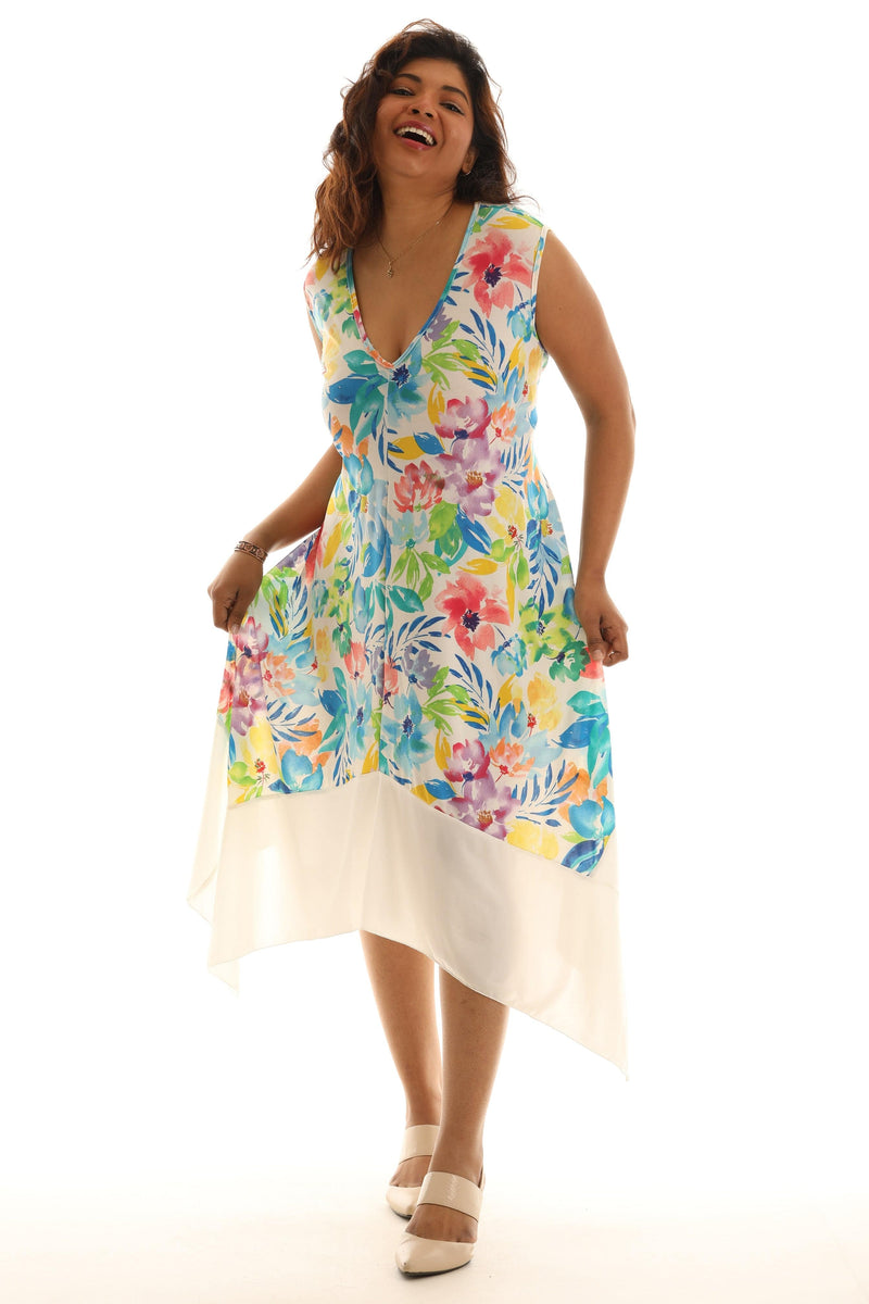 Floral Sidetail Sleeveless Dress - Shoreline Wear, Inc.