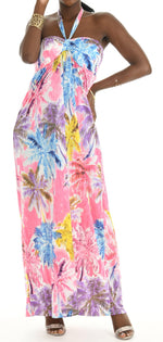 Tropical Print Halter Maxi Dress - Women - Shoreline Wear, Inc.