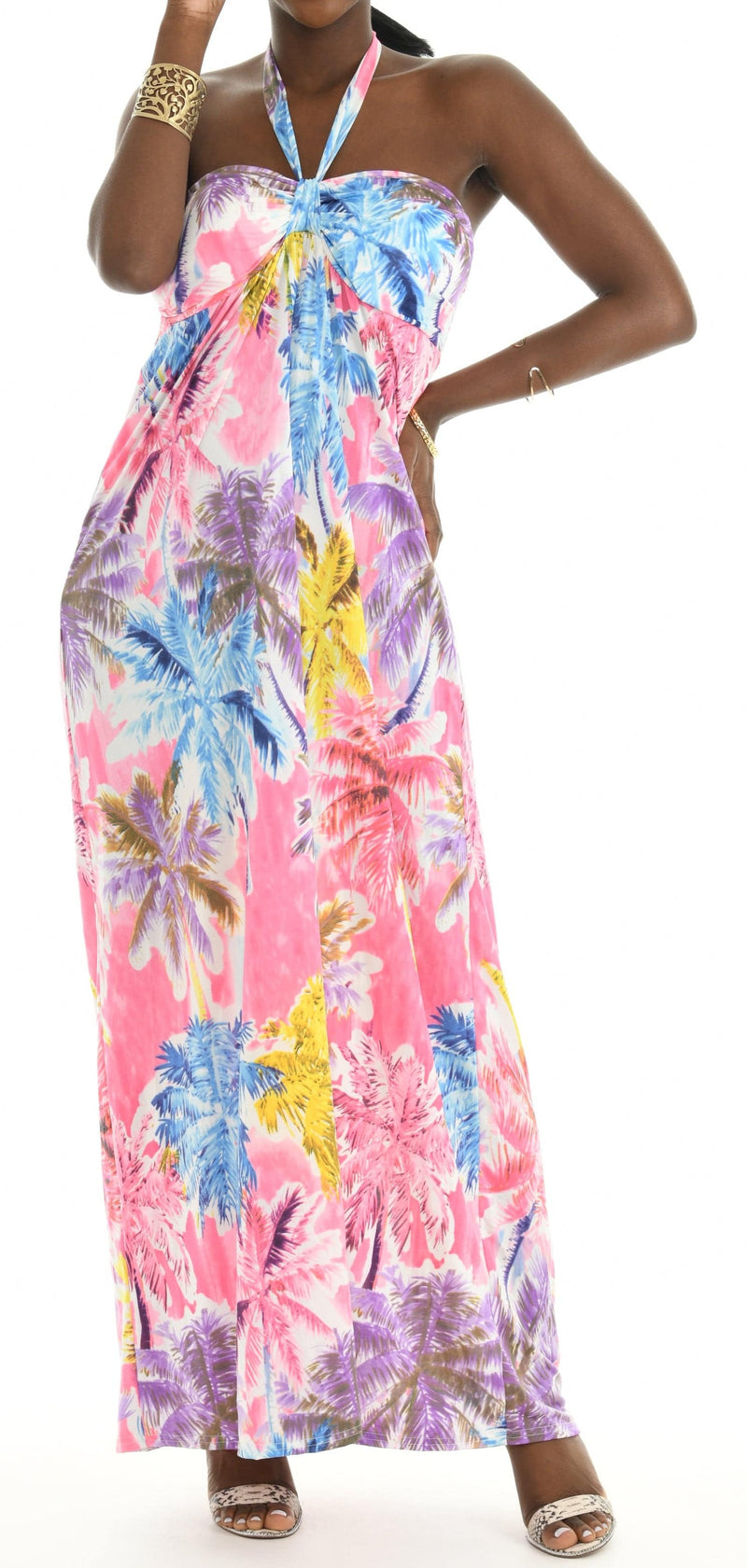 Tropical Print Halter Maxi Dress - Women - Shoreline Wear, Inc. Tropical Print Halter Maxi Dress - Women - Shoreline Wear, Inc.
