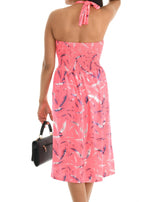 Smocked Bodice String Halter Short Dress - Shoreline Wear, Inc.