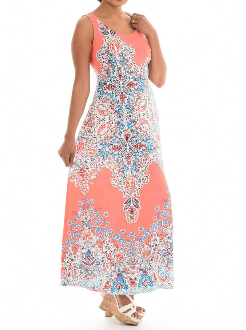 Paisley Printed Maxi Dress - Shoreline Wear, Inc.