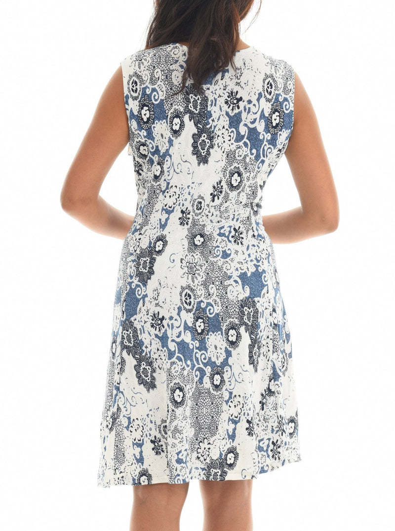 Abstract Print Front Zip Dress - Shoreline Wear, Inc.