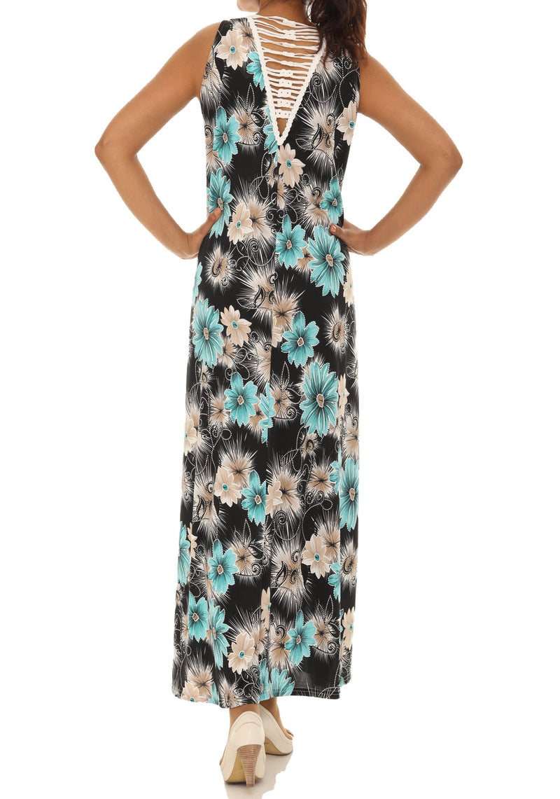 Floral Print Sleeveless Maxi Dress - Shoreline Wear, Inc. Floral Print Sleeveless Maxi Dress - Shoreline Wear, Inc.