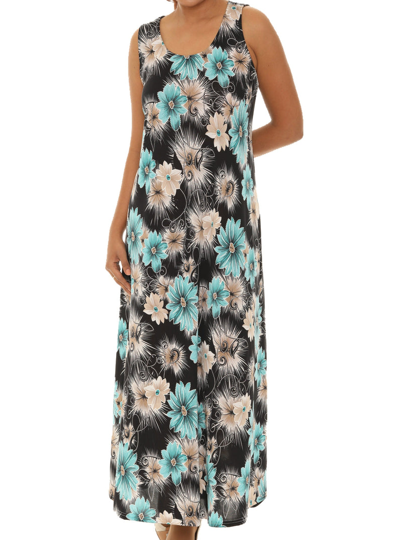 Floral Print Sleeveless Maxi Dress - Shoreline Wear, Inc.