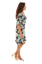 Floral print Scoop Neck Short-Sleeves Dress - Shoreline Wear, Inc.
