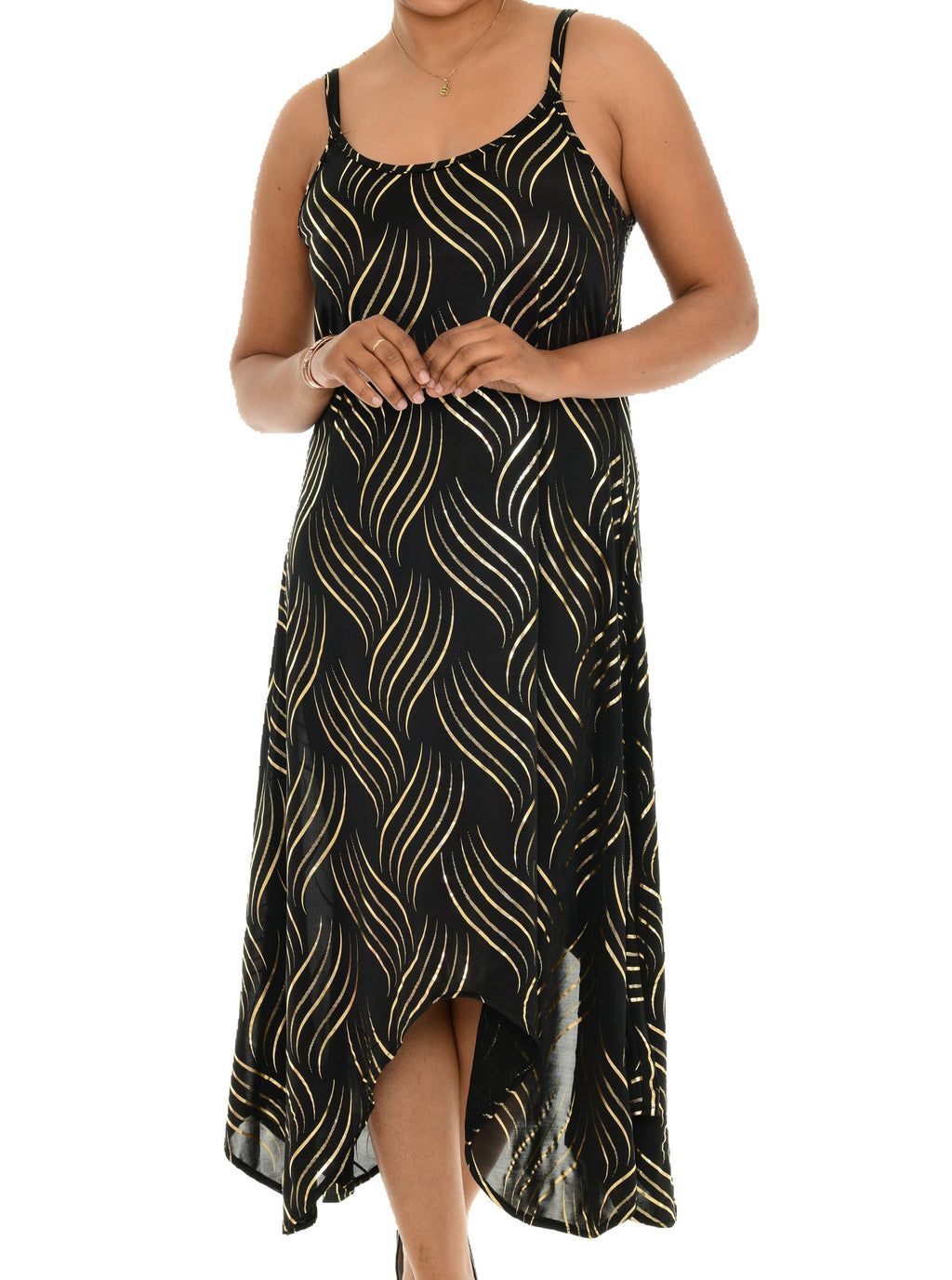 Abstract Waves Sleeveless Side tail Dress - Shoreline Wear, Inc.