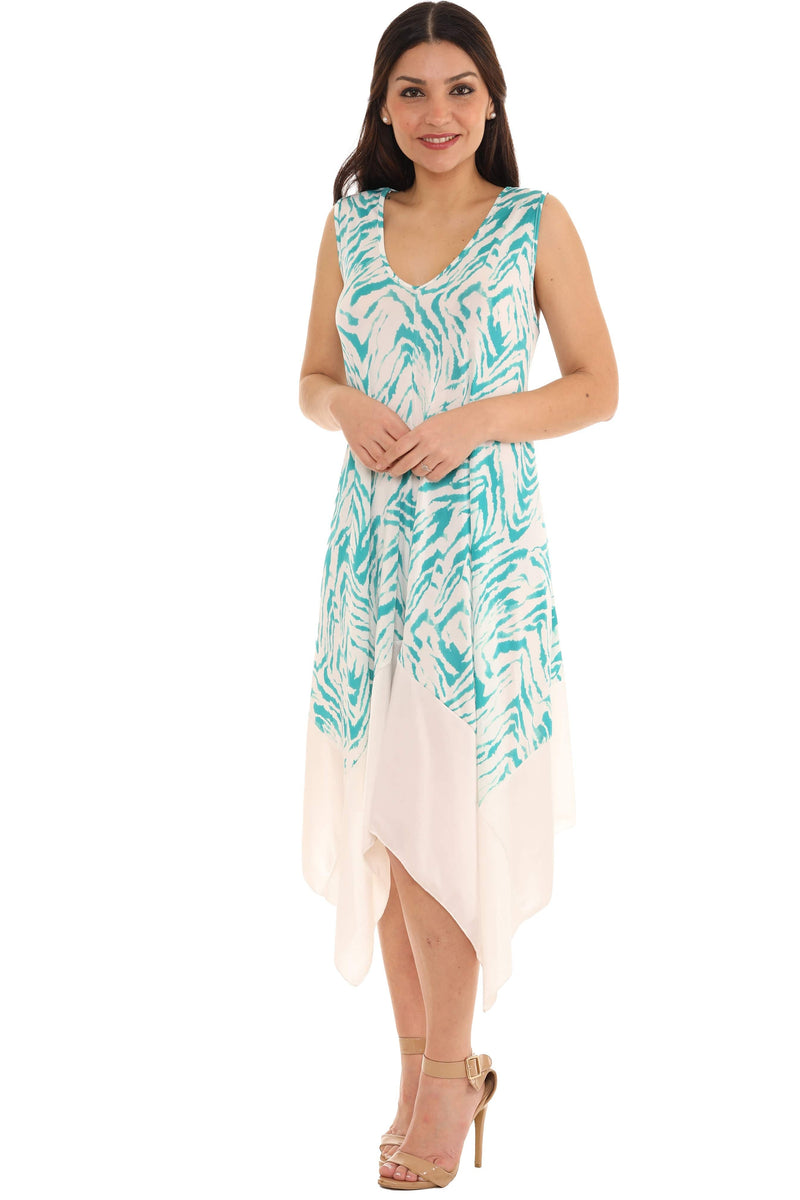 Zebra Print Side tail Sleeveless Dress - Shoreline Wear, Inc.