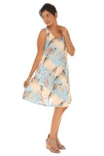 Feather Print Sleeveless Midi Dress - Shoreline Wear, Inc.