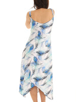 Peacock Feather Printed Dress - Shoreline Wear, Inc.