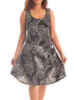 Black Leaf Sleeveless Fit & Flare Dress - Shoreline Wear, Inc.