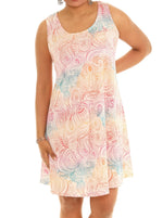 Sleeveless  Paisley- Lattice Back Shift Dress - Shoreline Wear, Inc.