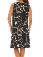 Chain-inspired Print Sleeveless A-Line Dress - Shoreline Wear, Inc.