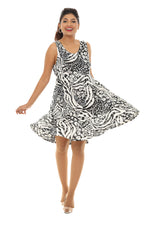Abstract Animal Print Sleeveless A-Line Dress - Shoreline Wear, Inc.