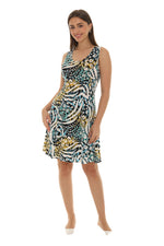 Abstract Animal Print Sleeveless A-Line Dress - Shoreline Wear, Inc.