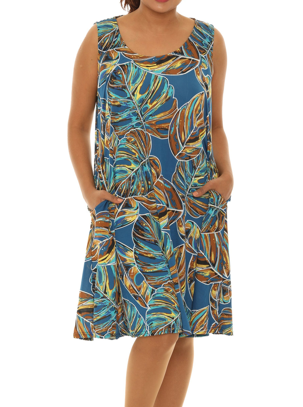 Tropical Print A-Line Dress - Shoreline Wear, Inc.