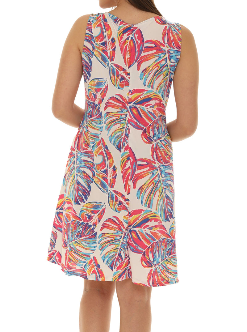 Tropical Print A-Line Dress - Shoreline Wear, Inc.