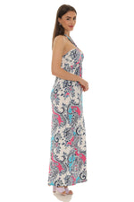 Abstract Floral Paisley Halter Maxi Dress - Shoreline Wear, Inc.