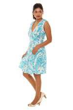 Tropical Floral Sleeveless A-Line zipper Dress - Shoreline Wear, Inc.