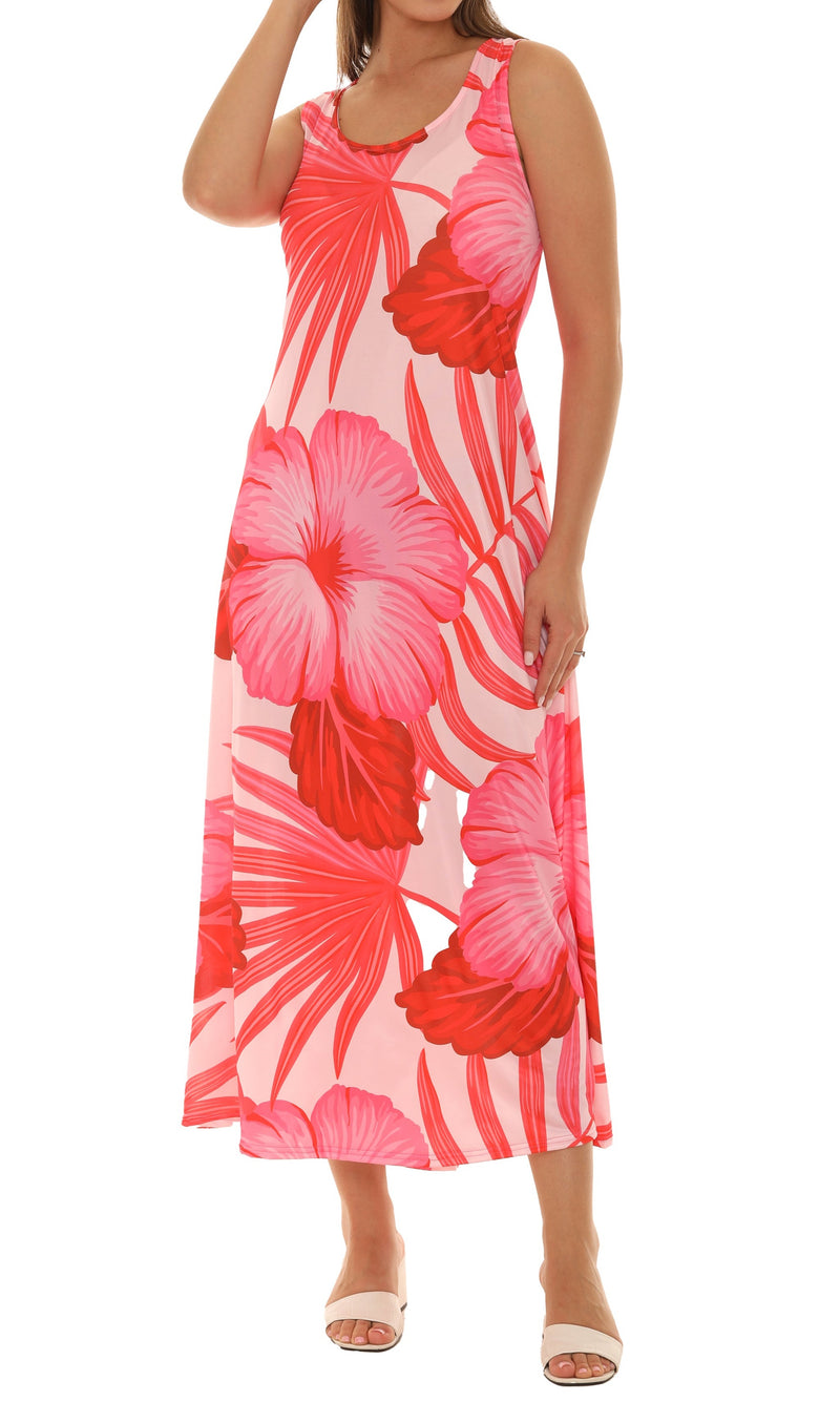 Tropical Floral Sleeveless Long Maxi Dress - Shoreline Wear, Inc.