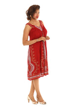 Scarf Print Sleeveless V-Neck Style Dress - Shoreline Wear, Inc.