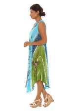 Tie Dye & Floral Print Rayon Dress - Shoreline Wear, Inc.