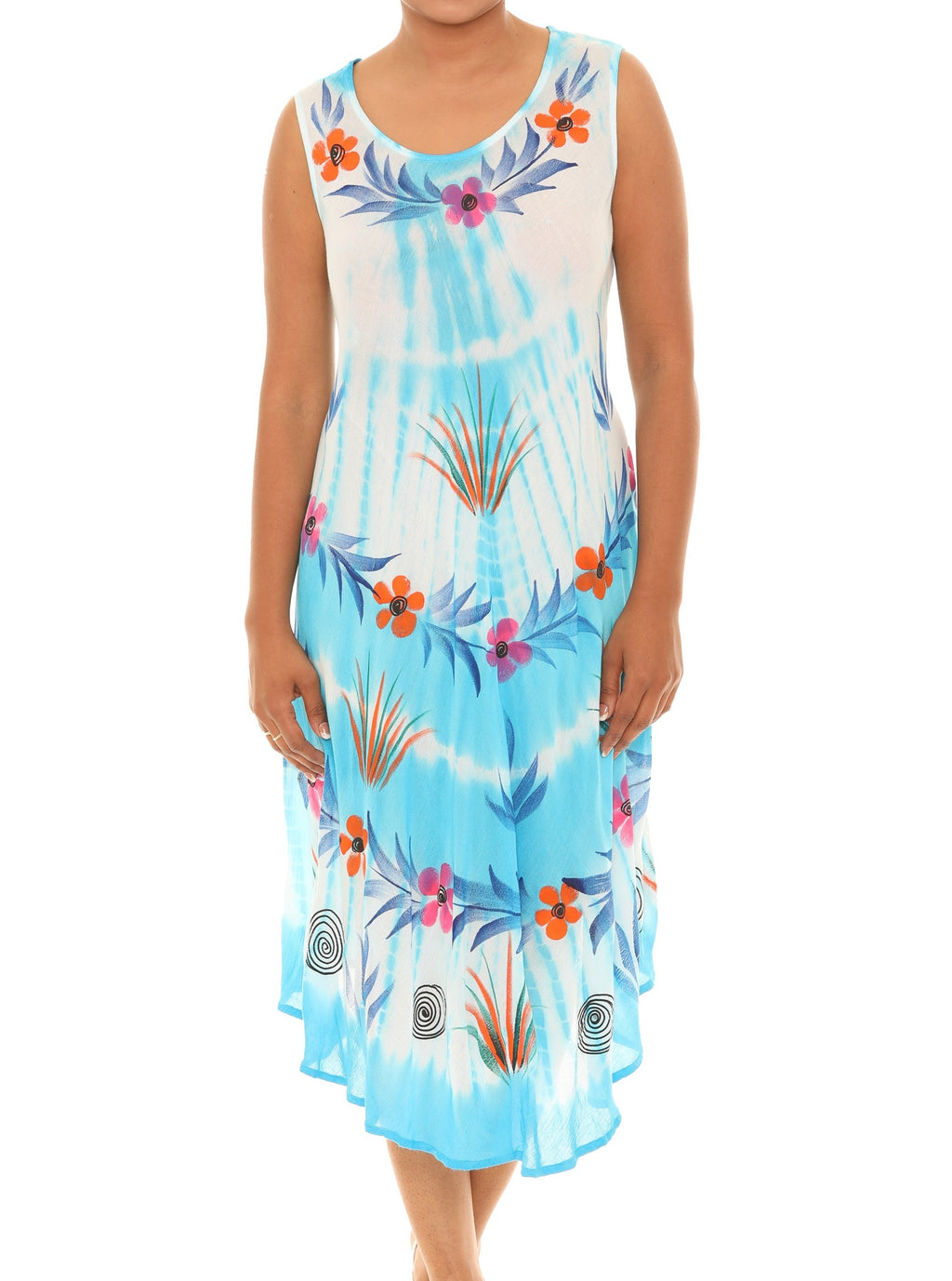 Tie Dye Floral Rayon Dress - Shoreline Wear, Inc.