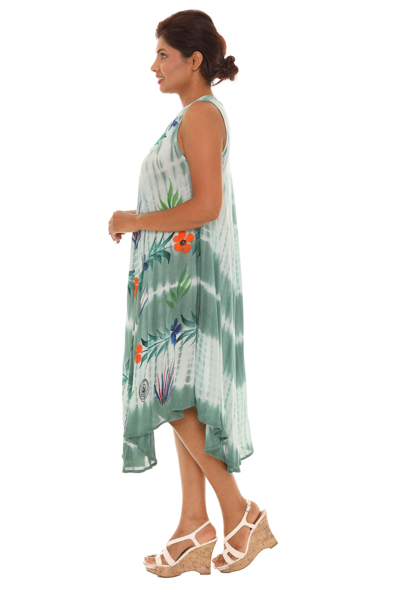 Tie Dye Floral Rayon Dress - Shoreline Wear, Inc.