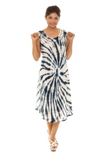 Spiral Tie Dye Rayon Sundress - Shoreline Wear, Inc.