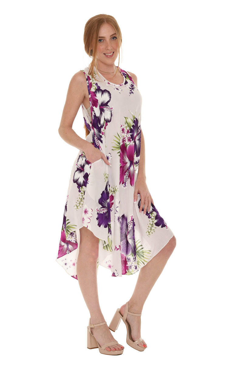 Floral Scoop Neck Sleeveless Dress - Shoreline Wear, Inc.