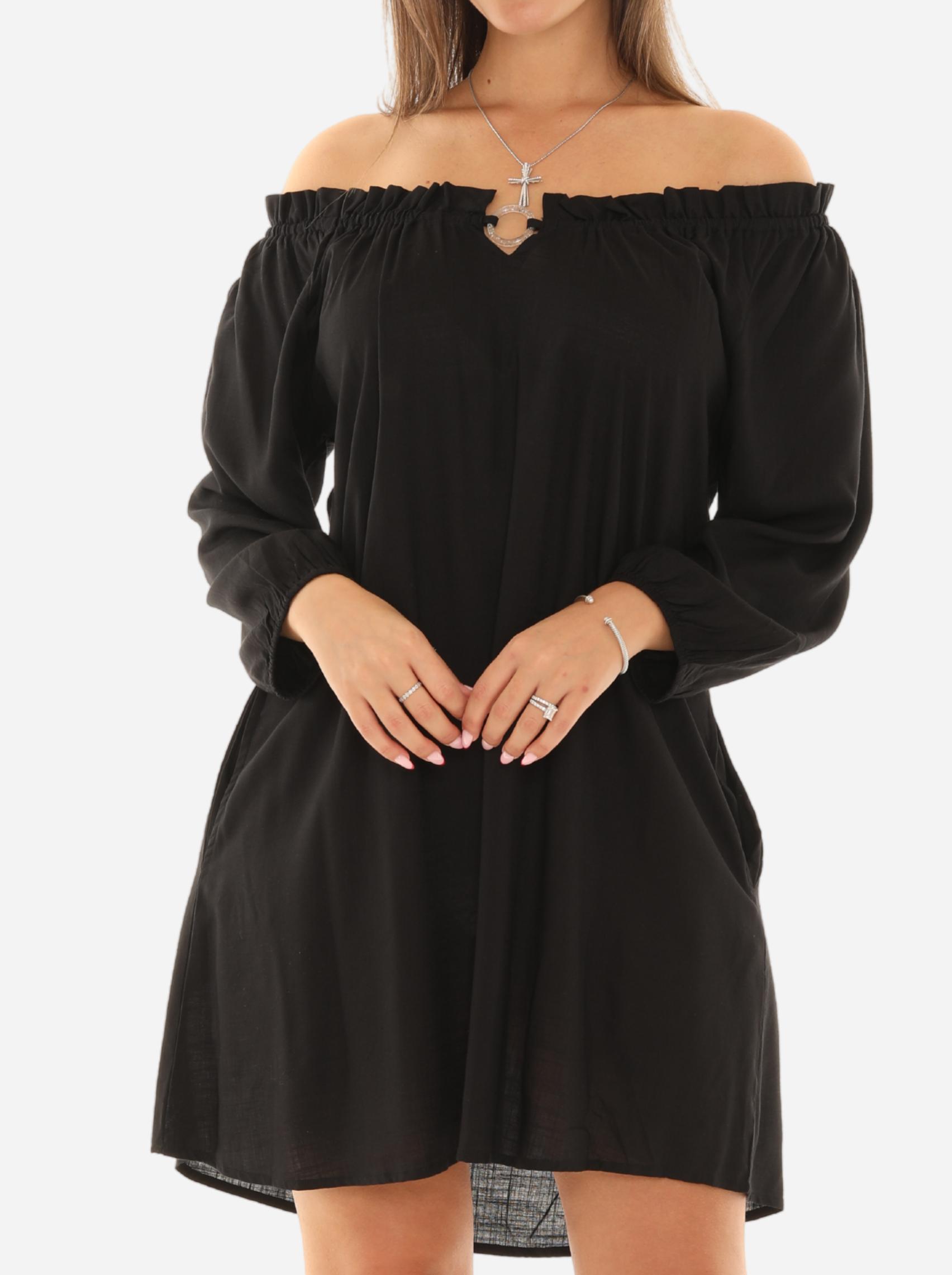 Notch neck hot sale shift dress