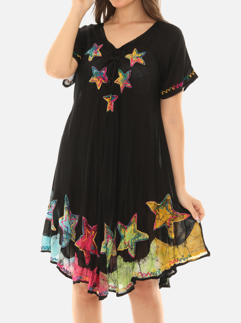 Starfish Short-Sleeves Midi Dress
