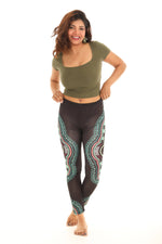 Ebony Abstract Geometric Leggings for Women - Shoreline Wear, Inc.