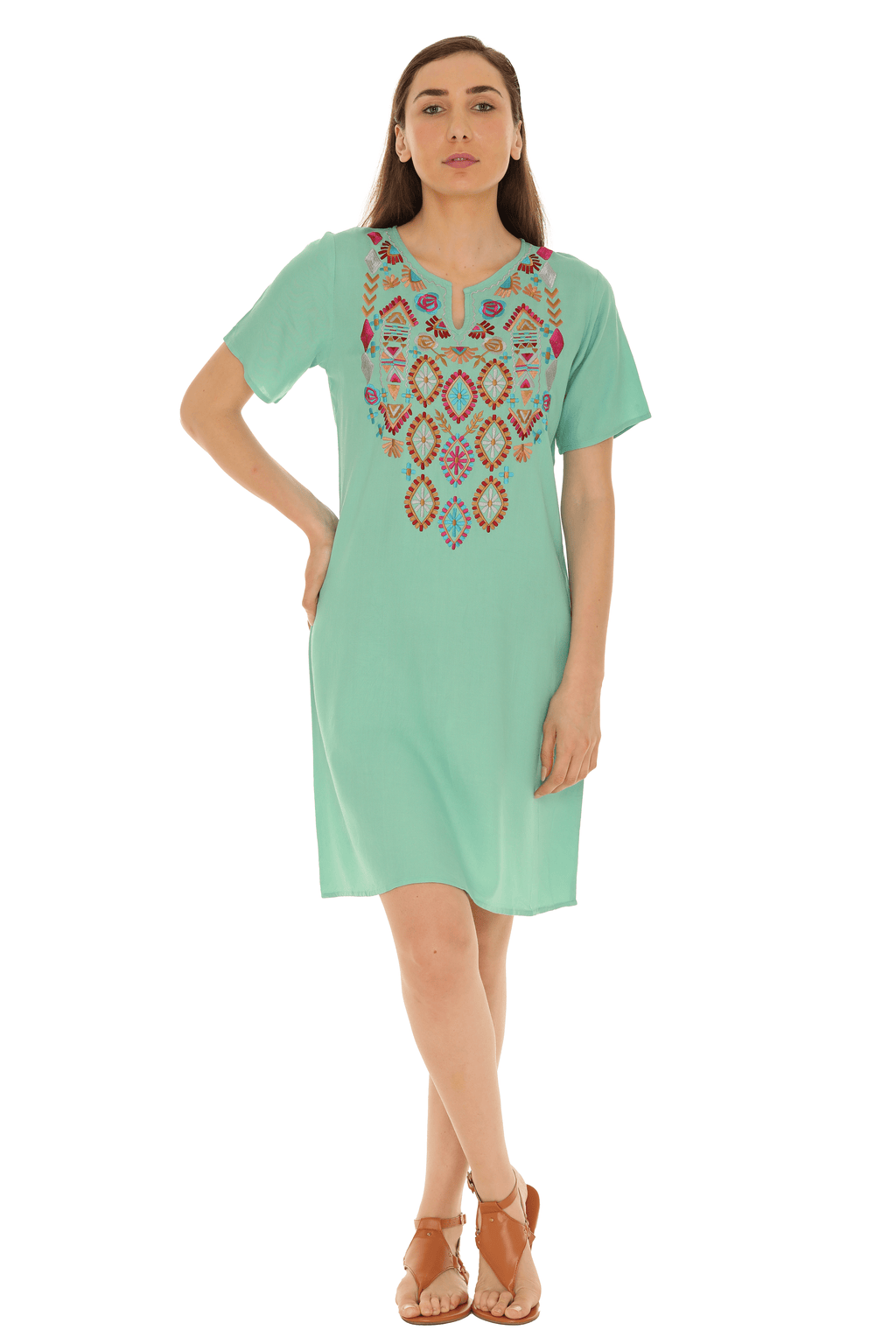 Floral Embroidery dress - Shoreline Wear, Inc.