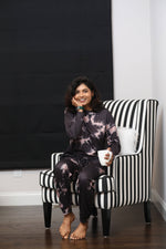 Black/Pink Tie-Dye Long-Sleeve Crewneck Top & Joggers - Shoreline Wear, Inc.